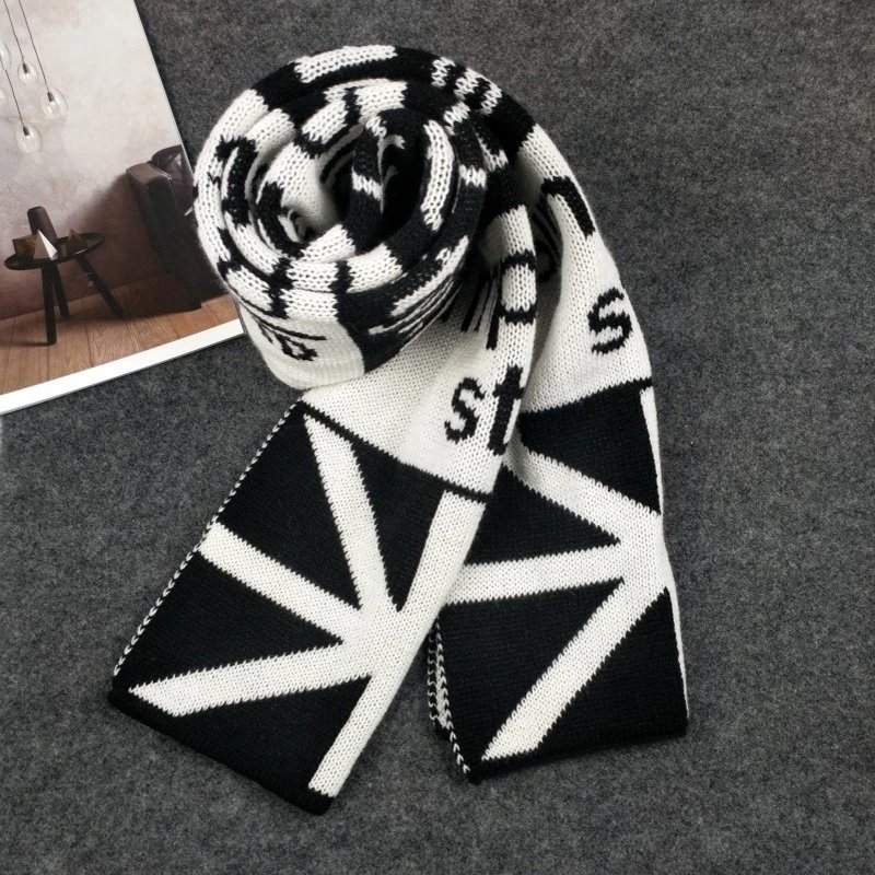 Men's Winter Knitted Scarf - Korean Style Reversible Plaid Acetate Blend Warm Neck Gaiter