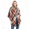 Unisex Classic European American Plaid Scarf - Imitation Cashmere Oversized Colorful Fringed Shawl Cape