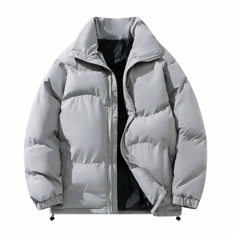 Unisex Oversized Puffer Jacket - Stand Collar Thickened Warm Winter Couple Coat