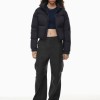 Women's Short Puffer Jacket - Stand Collar Loose Fit Duck Down Coat for Petite Figures