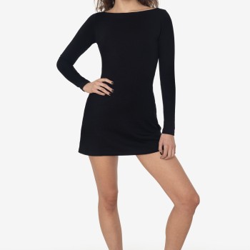 PON3644 - Ponte Long Sleeve Boatneck Dress