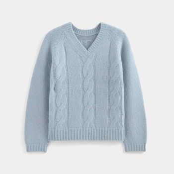 Cloud Pattern V-neck Sweater